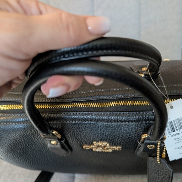 Coach Large Rowan Black Pebbled Leather - Picture 9 of 11